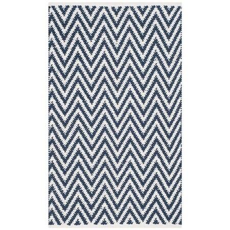 Safavieh Montauk Hand Woven Rectangle Rug- Navy - Ivory- 4 x 6 ft. MTK812C-4
